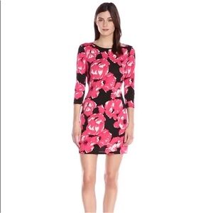Trina by Trina Turk Floral Red and Black Women's 2 Way Dress size small